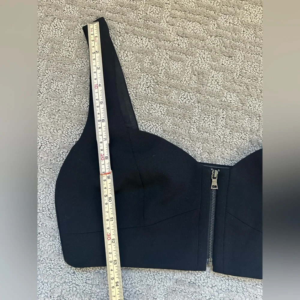 BCBGMAXAZRIA Black Structured Zip Bralette Bustier M